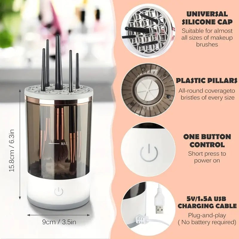 Makeup Brush Cleaner Automatic Rotating Makeup Brush Cleaner USB Portable Electric Cosmetic Makeup Brush Rotary Washing Machine